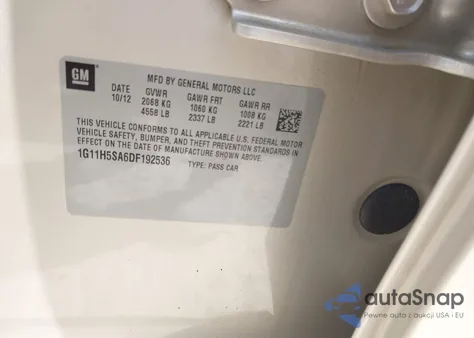 2013 Chevrolet Malibu 1Lz from USA, damaged, VIN 1G11H5SA6DF192536